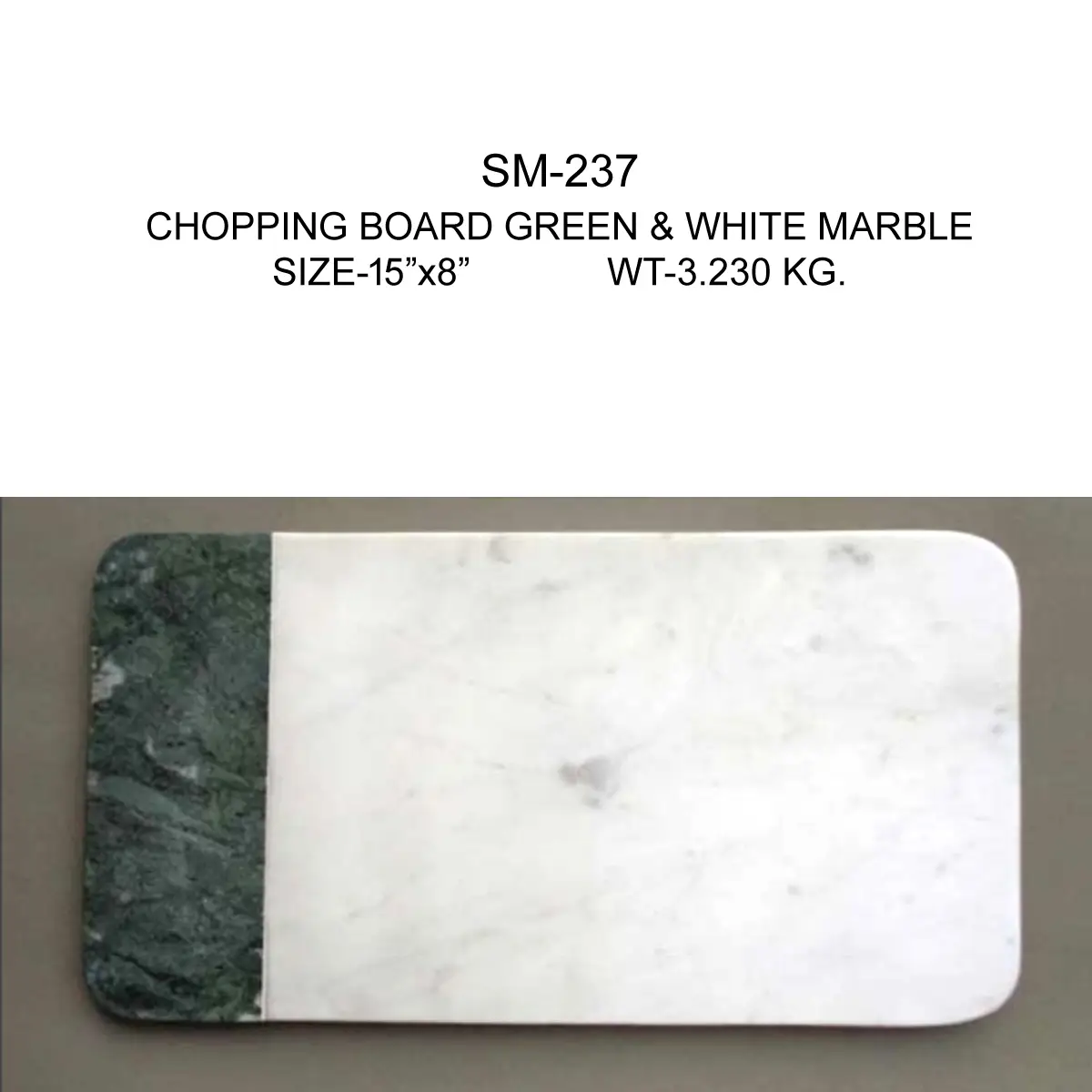 CHOPPING BOARD GREEN
& WHITE MARBLE